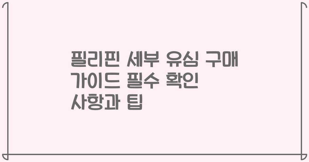 필리핀 세부 유심 구매 가이드 필수 확인 사항과 팁